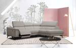 Relax-Ecksofa 3-Sitzer Matera Platingrau - Ecke davorstehend rechts - Longchair davorstehend rechts - Ottomane davorstehend rechts