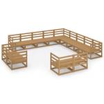 Garten-Lounge-Set (13-teilig) 3009714-1 Braun - Massivholz - Holzart/Dekor - 70 x 67 x 70 cm