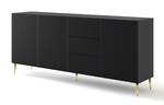 Kommode RavennaB 200x42x87 Schwarz - Gold