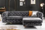 3er Sofa MODERN BAROCK 235cm grau Samt