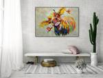 Tableau peint Colourful Farm Life Bois massif - Textile - 120 x 80 x 4 cm