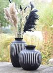 Vase Black Carved Schwarz - Glas - 26 x 28 x 26 cm