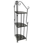 Gartenregal SIENA Schwarz - Grau - Keramik - Metall - Stein - 38 x 142 x 36 cm