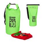 Ocean Pack 10L wasserdicht Schwarz - Grün