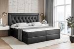 Boxspringbett NOEL Hochglanz Schwarz - Breite: 200 cm - H3