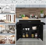 Küchenwagen Schwarz - Holzwerkstoff - 40 x 85 x 116 cm