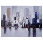 Ölgemälde Skyline New York handgemalt Textil - 120 x 90 x 3 cm