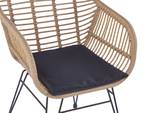 Bistro Set TROPEA II 3-tlg Beige - Schwarz - Blau - Polyrattan - 54 x 80 x 52 cm