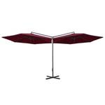 Parasol d'extérieur 3008735 Rouge - Métal - Textile - 290 x 260 x 600 cm