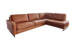 Ecksofa VILNIUS 3-Sitzer Kunstleder Braun - Massivholz - Kunstleder - 290 x 85 x 217 cm