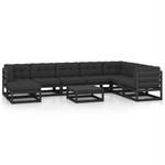 Garten-Lounge-Set (9-teilig) 3009816-2 Schwarz - Braun