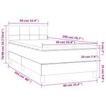 Boxspringbett 3017290-9 Hellgrau - Tiefe: 203 cm