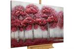 Tableau métallique Harmonie forestière Rose foncé - Métal - 100 x 70 x 5 cm