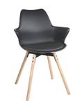 Lot de 2 fauteuils MOTI Noir - Matière plastique - Bois/Imitation - 59 x 82 x 47 cm