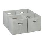 Lot de 4 boîtes de rangement Gris - Argenté