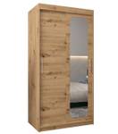 Armoire à portes coulissantes promo t2 Imitation chêne - Largeur : 100 cm - 2 porte