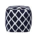 Designer Hocker Pouf Ikat blau weiß 40 x 40 x 40 cm