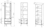 Standvitrine GOLDIN Weiß - Holzwerkstoff - 55 x 190 x 40 cm