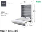 Schrankbett Bed Concept BC-01+Matratze Grau