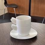 Kaffetasse mit Untertasse HOM Weiß - Keramik - 5 x 7 x 1 cm