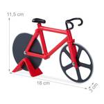 1 x Fahrrad Pizzaschneider rot Schwarz - Rot - Metall - Kunststoff - 18 x 12 x 3 cm