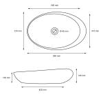 Waschbecken Ovalform 585x375x145 mm Weiß Weiß - Keramik - 38 x 15 x 59 cm