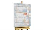 Tableau peint Abstract Lightness Gris - Bois massif - Textile - 60 x 90 x 4 cm
