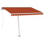 Auvent rétractable 3006543-3 Marron - Orange - Métal - 300 x 250 x 300 cm