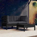 Salon de jardin (lot de 3) 3012380 Anthracite - Noir