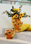 Vase Vincent van Gogh - Sonnenblumen Porzellan - 17 x 29 x 33 cm