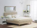 Lit double RENNES Beige - Crème - Chêne clair - 151 x 112 cm