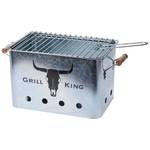 Holzkohlegrill Silber - Metall - Massivholz - 20 x 20 x 32 cm