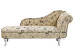 Chaiselongue NIMES Beige - Weiß - Armlehne davorstehend links - Ecke davorstehend rechts - Textil