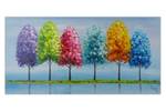 Peinture acrylique Rainy Season Bois massif - Textile - 120 x 60 x 4 cm