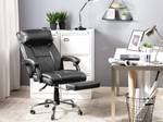 Fauteuil de bureau LUXURY Noir - Argenté - Cuir synthétique - 67 x 114 x 78 cm