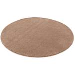 Luxus Soft-Velours Teppich Verona Rund Taupe - 120 x 120 cm