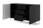 Commode RavennaB 150x42x87 Noir - Doré