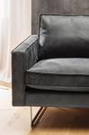 Canapé ALINE cuir noir Noir - Cuir véritable - Bois massif - 183 x 86 x 99 cm