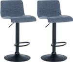 Tabouret de bar Branford Lot de 2 Bleu - Textile