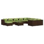 Salon de jardin 3013639-4 (lot de 11) Marron - Vert - Métal - Polyrotin - 70 x 30 x 70 cm