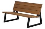 Gartenbank Banco Schwarz - Holzwerkstoff - Metall - 138 x 78 x 82 cm