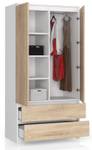 Kleiderschrank S90 2T 2S CLP Eiche Sonoma Dekor - Weiß