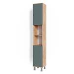 Badschrank Fynn 37225 Grau - Eiche Dekor