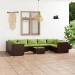 Salon de jardin (lot de 10) 3013633-22 Marron - Vert - Métal - Polyrotin - 70 x 60 x 70 cm