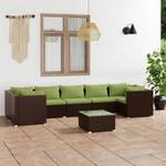 Garten-Lounge-Set (8-teilig) 3013633-20 Braun - Grün - Metall - Polyrattan - 70 x 60 x 70 cm