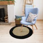 Tapis FUNNY JUTE Noir - 70 x 70 cm