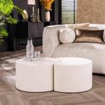 Couch- & Beistelltisch Elin Weiß - Metall - Stein - 60 x 35 x 60 cm