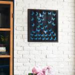 Wanddekoration 3D mit Schmetterlingen Blau - Kunststoff - 3 x 55 x 55 cm