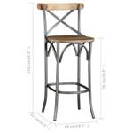 Barhocker Braun - Metall - Holzart/Dekor - 52 x 110 x 49 cm