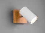 Wei脽 LED mit Holz, Wandspot dimmbar,